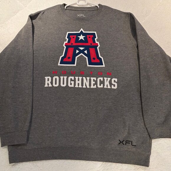 XFL UFL - Houston Roughnecks - Men's Crew Neck Sweatshirt - Size XL Extra Large - Picture 1 of 1
